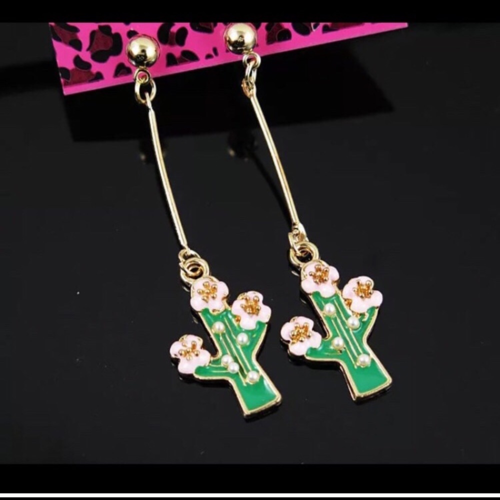 New Long Cactus Earrings